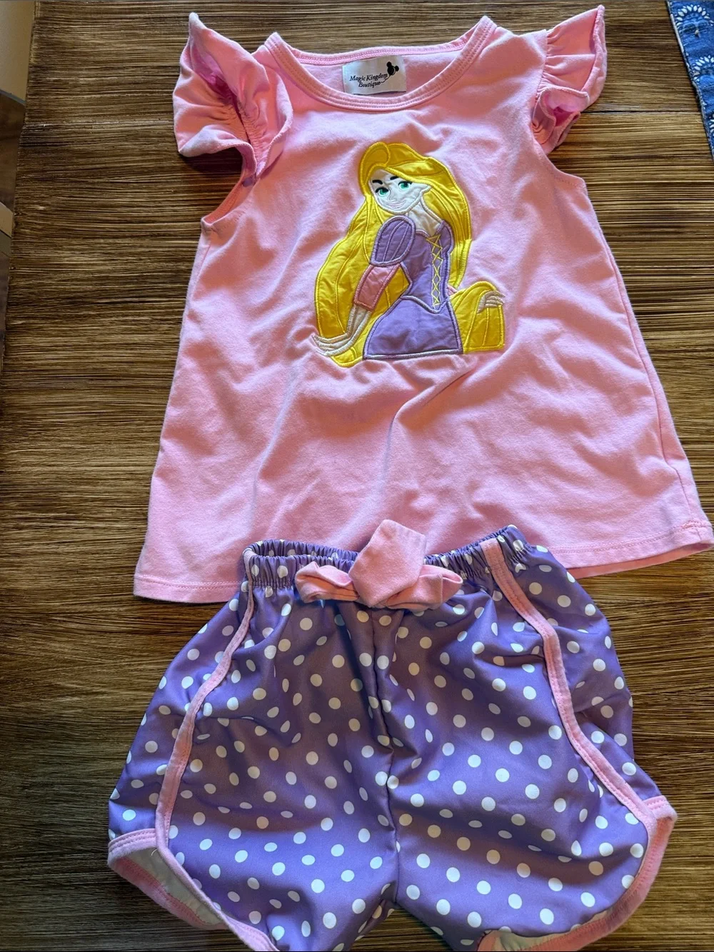 Disney Pink and Purple Rapunzel Two-Piece Short Set